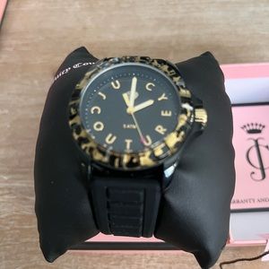 Juicy Couture women’s black and leopard sport watch